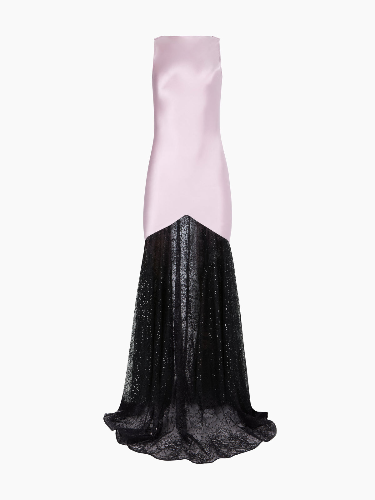 ROBE LONGUE NOIRE EN SOIE AVEC DÉTAILS DE NŒUD - Mauve
