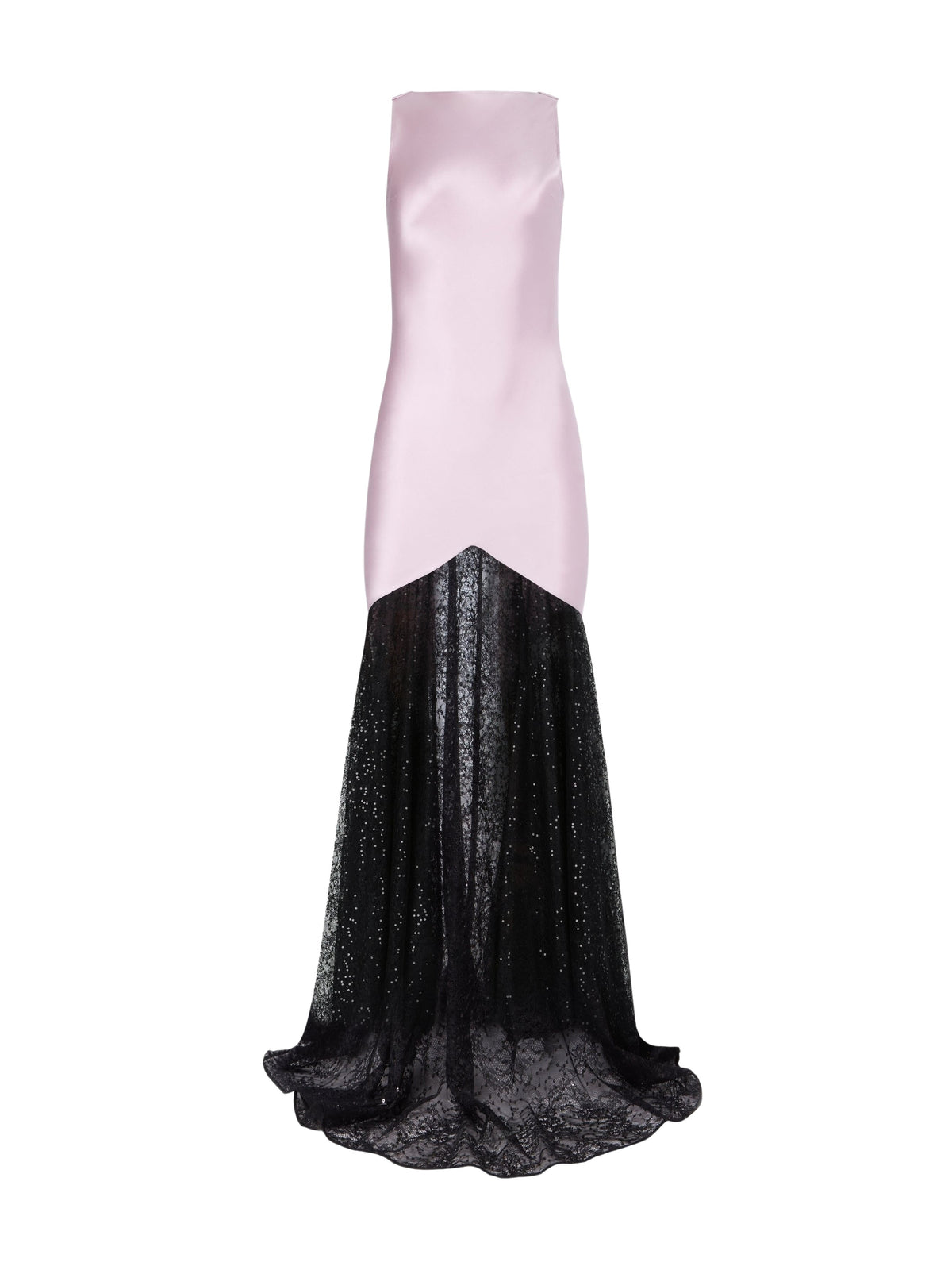 ROBE LONGUE NOIRE EN SOIE AVEC DÉTAILS DE NŒUD - Mauve