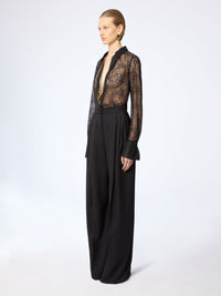 CHEMISE EN SOIE TRANSPARENTE AVEC DÉTAILS DE NŒUD