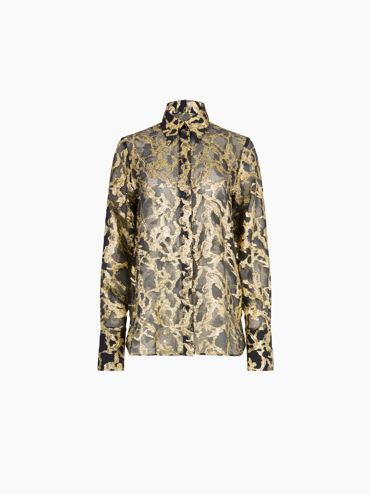 CHEMISE À SEQUINS TRANSPARENTS AVEC POIGNETS ÉVASÉS