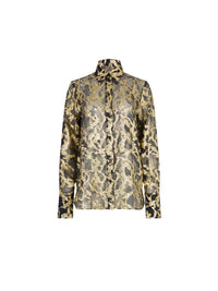 CHEMISE À SEQUINS TRANSPARENTS AVEC POIGNETS ÉVASÉS - Marbre Doré