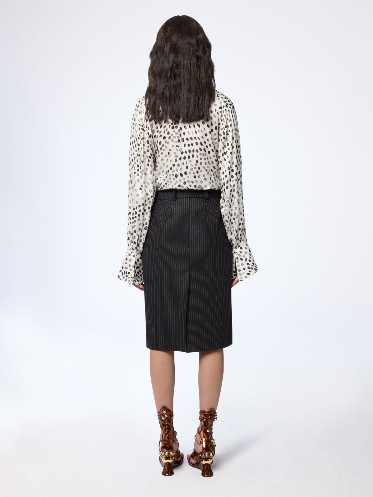 CHEMISE À SEQUINS TRANSPARENTS AVEC POIGNETS ÉVASÉS - Pois