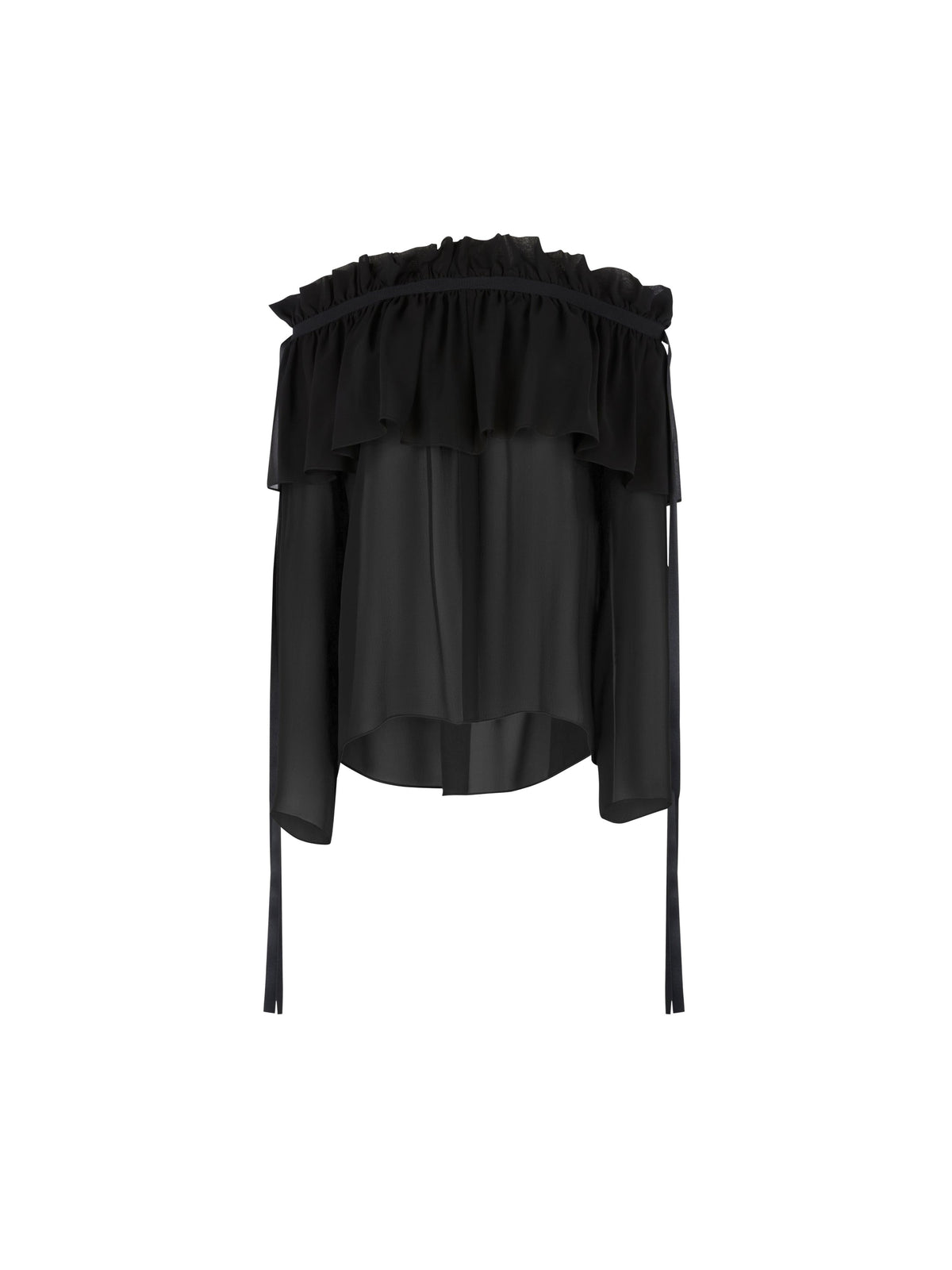 HAUT EN SOIE À POIS - Noir