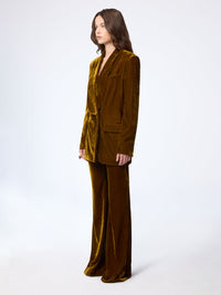 BLAZER EN GABARDINE DE LAINE À MANCHES À VOLANTS