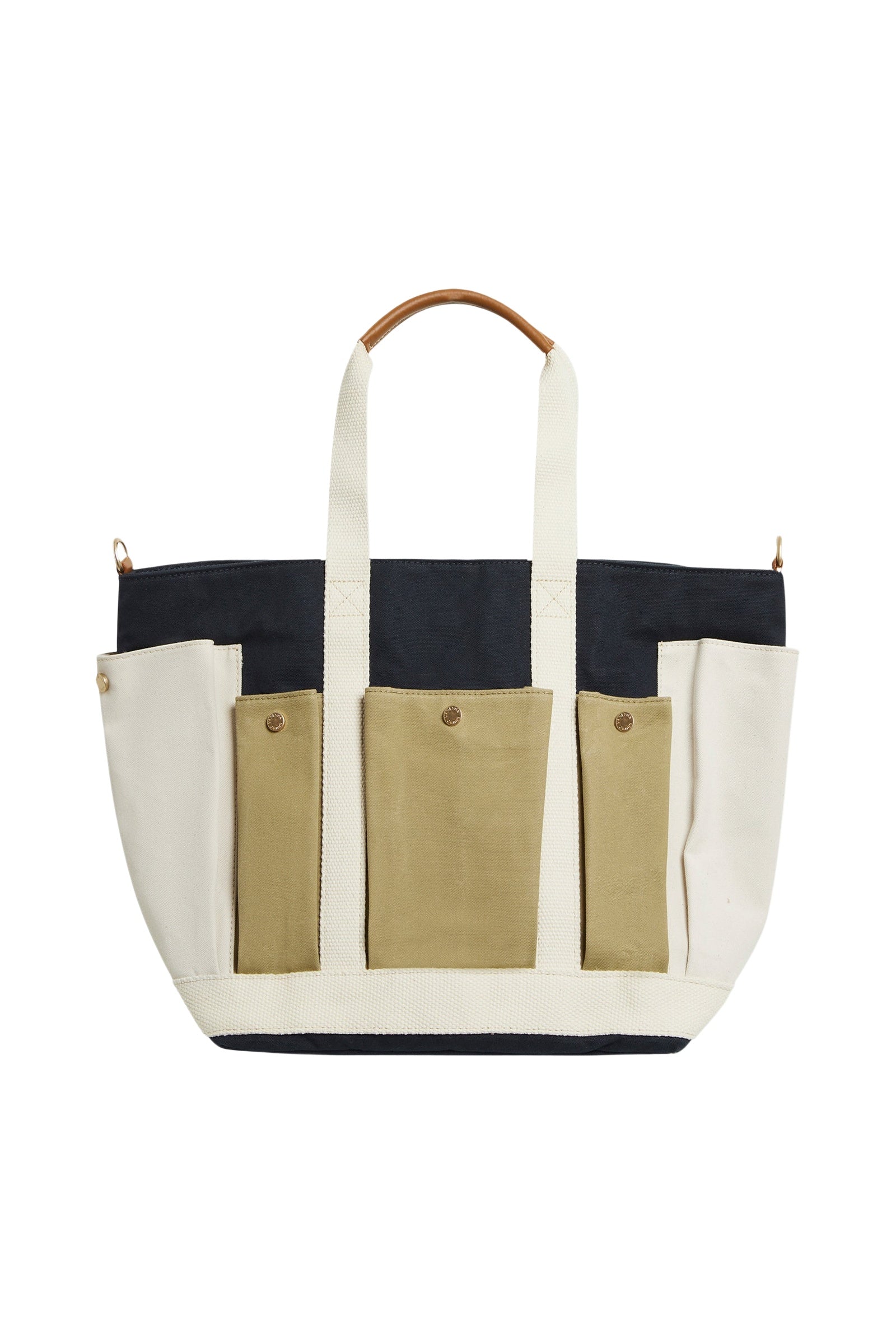 RECO : 110 // Cabas L multipoches en toile - Multicolore & Marine