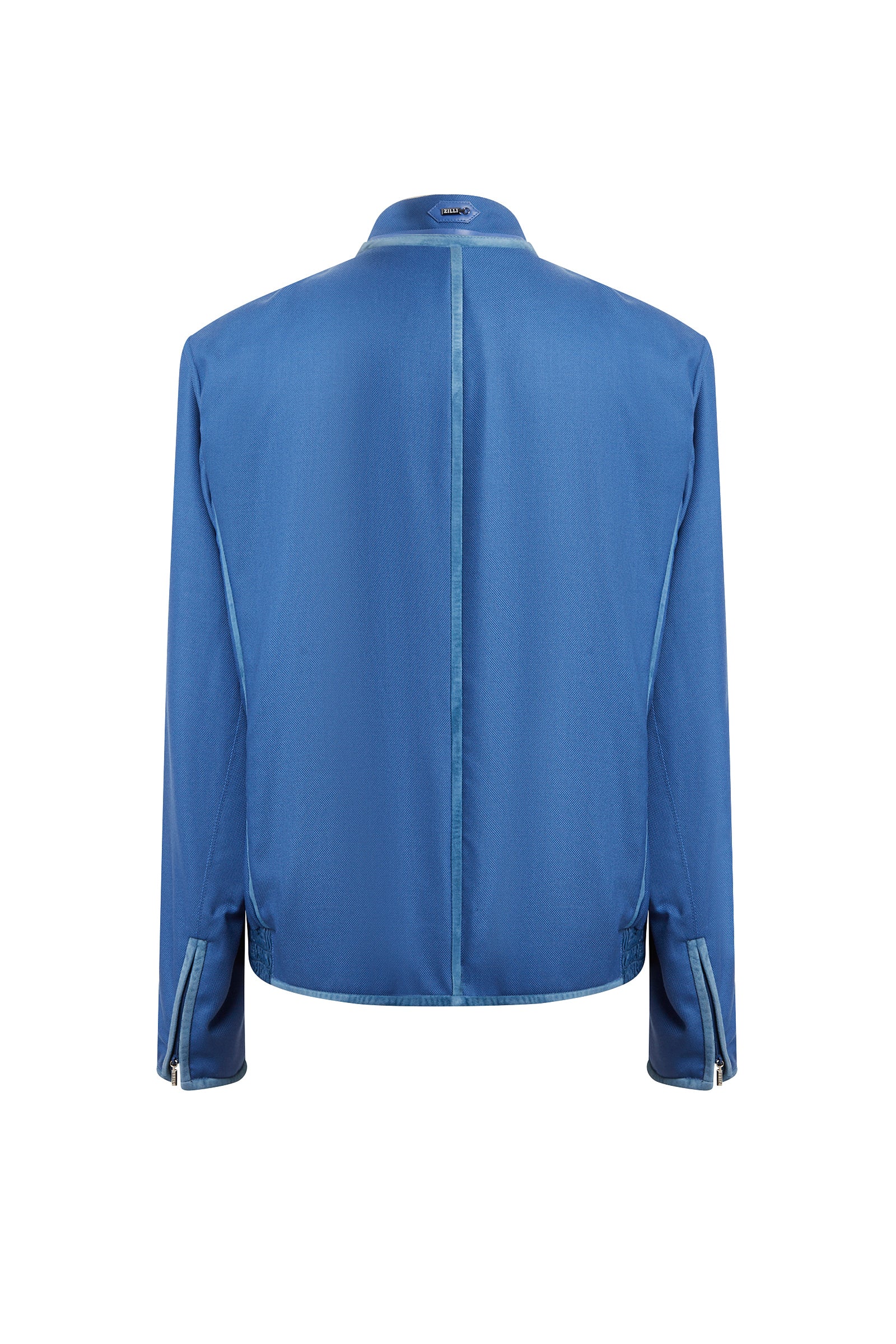Blouson texturé en cuir exotique - Bleu