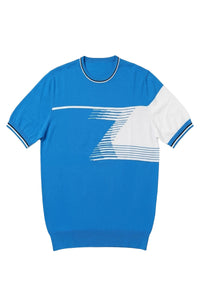 T-shirt à col rond et logo - Bleu