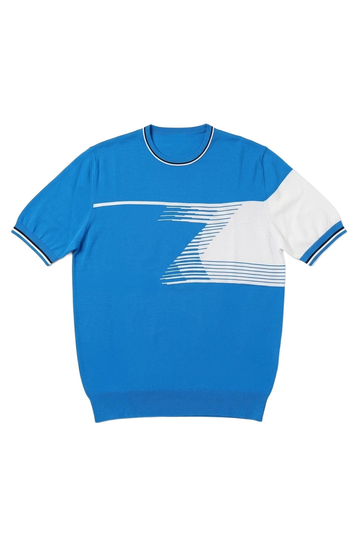 T-shirt à col rond et logo - Bleu