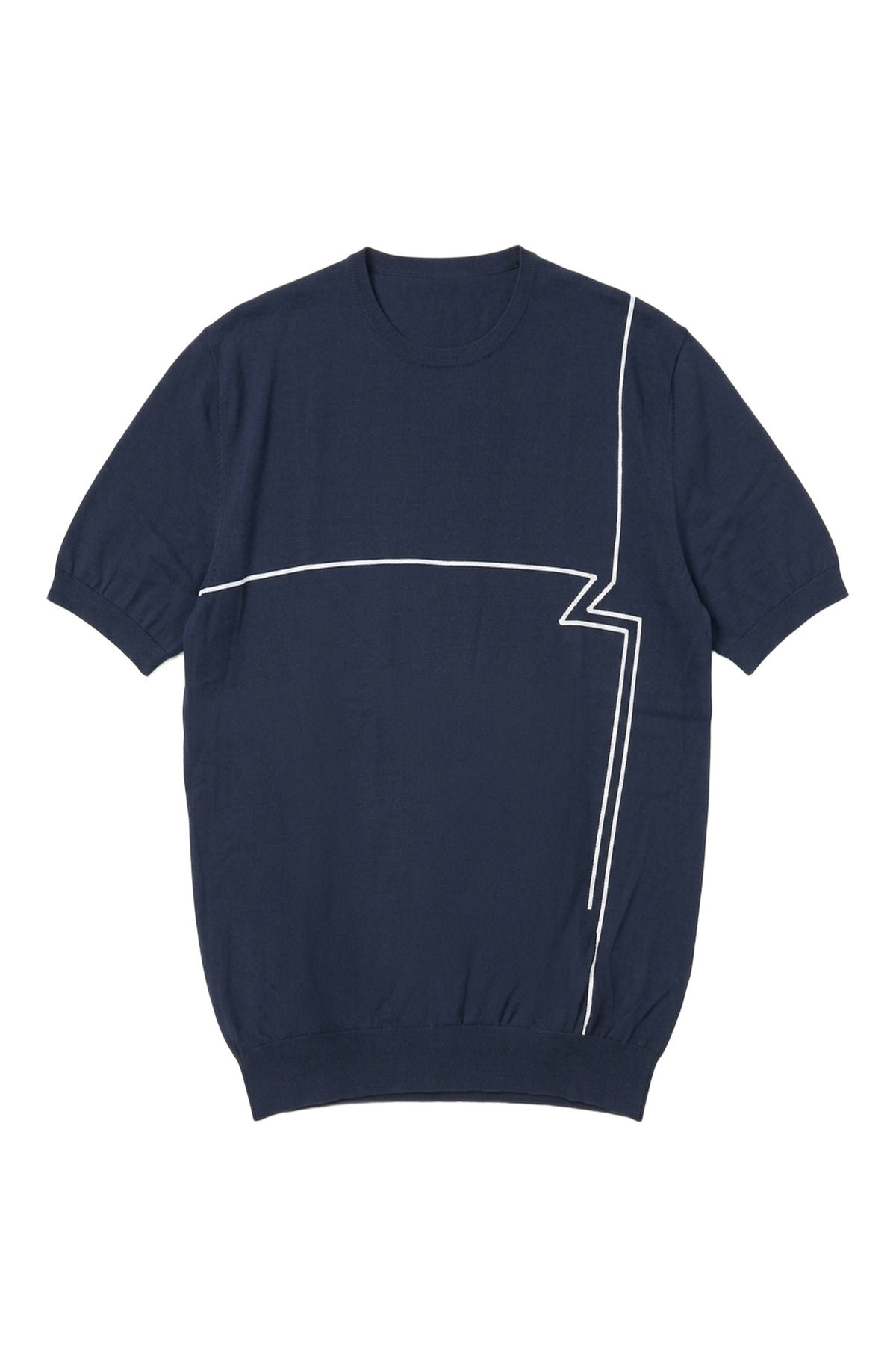 T-shirt à col rond et lignes - No color