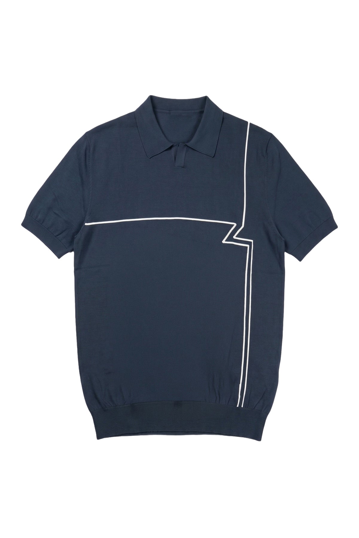 Logo and striped polo shirt - Blue