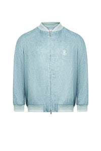 Bomber à effet chiné en lin en lin - No color