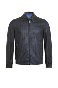Blouson zippé à motifs en lin - No color