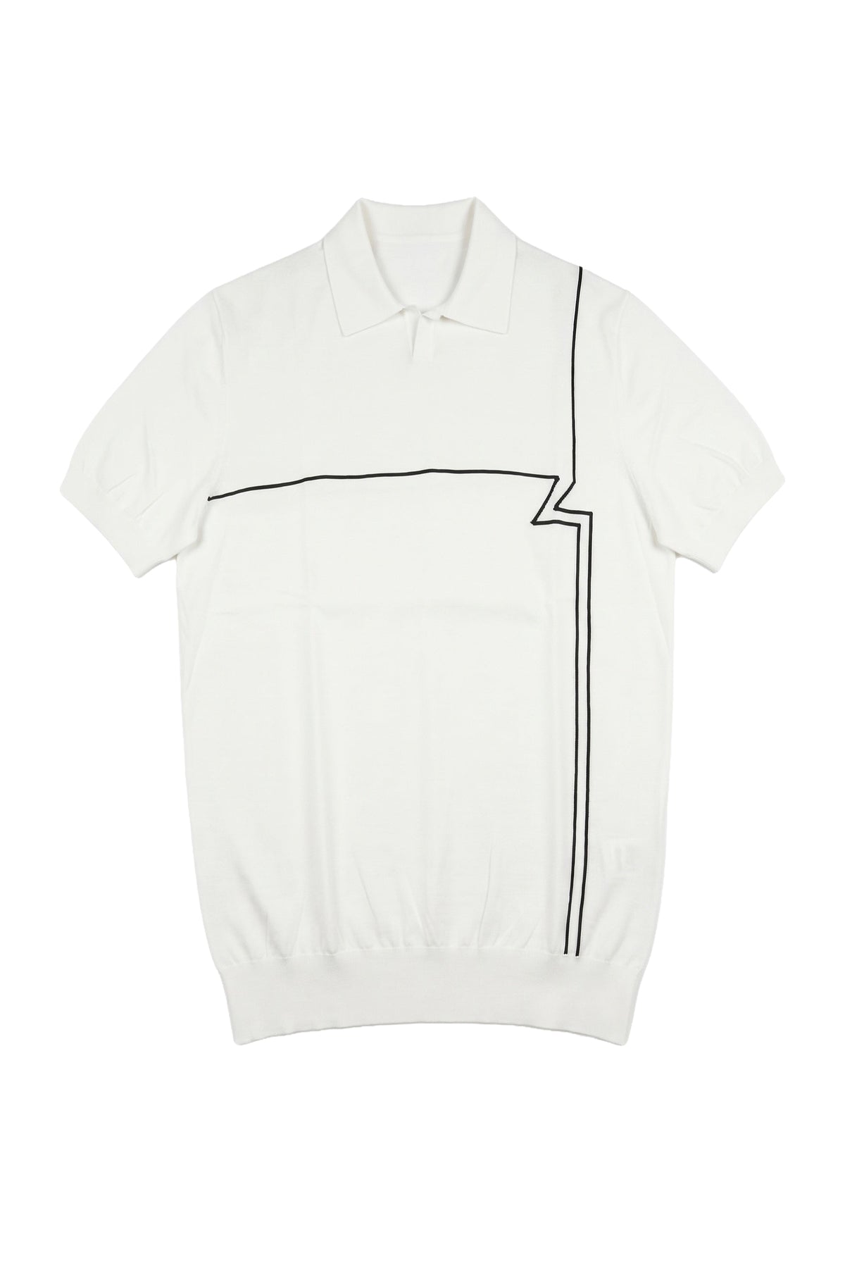 Polo à logo et lignes - Blanc