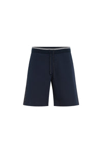 Wool-blend tracksuit shorts with stripes - Blue