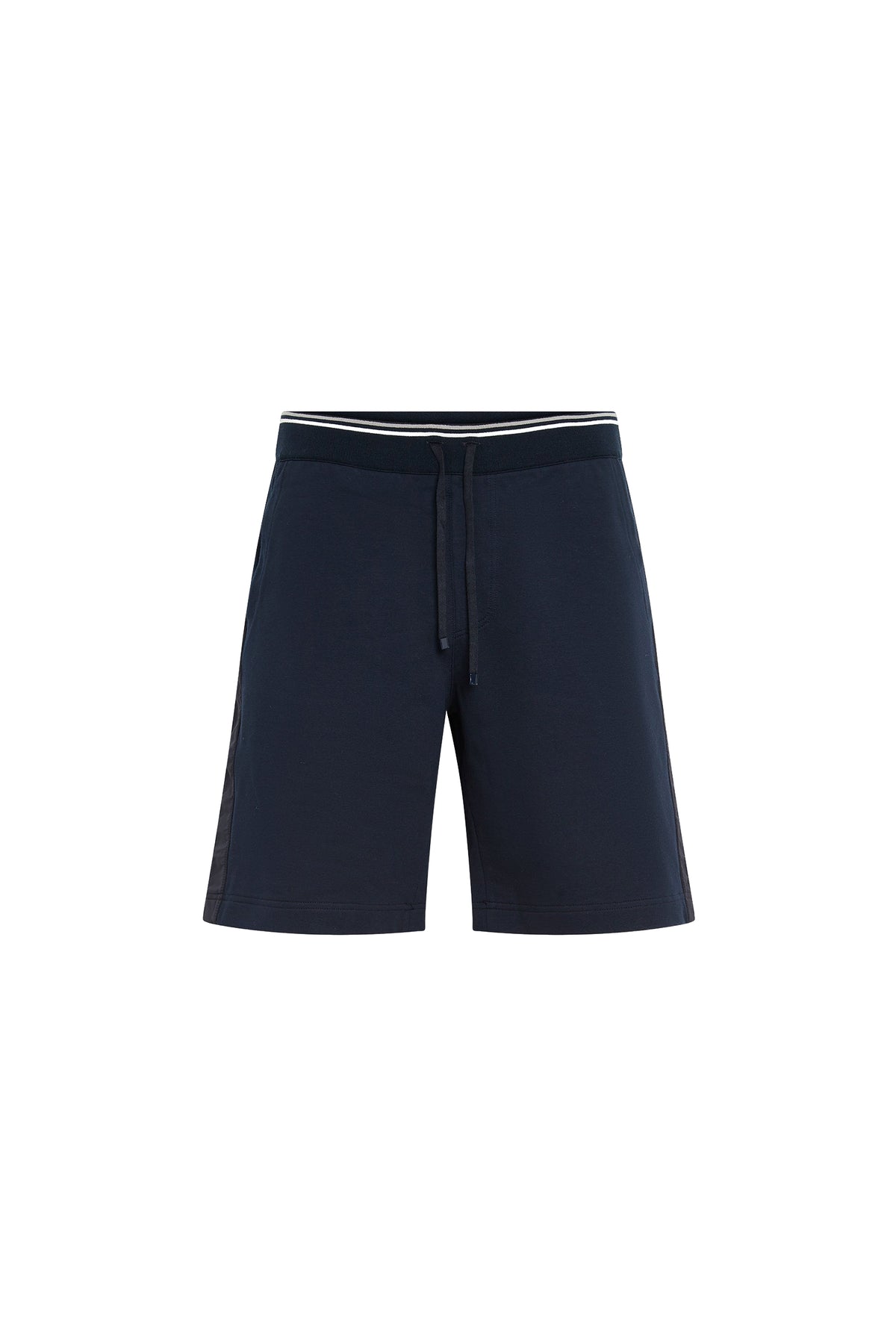 Wool-blend tracksuit shorts with stripes - Blue