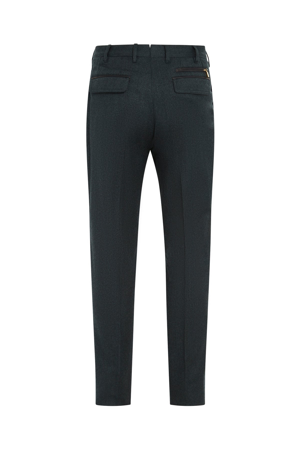 Pantalon de tailleur boutonné en laine - No color