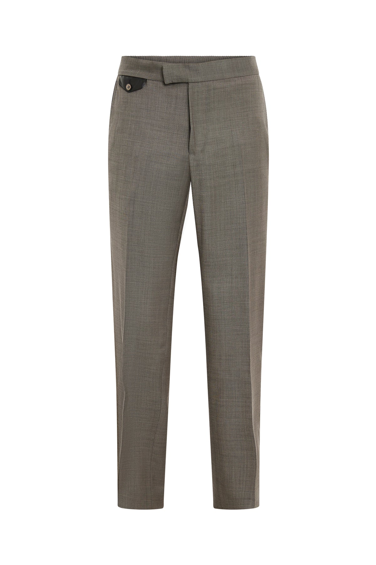 Pantalon de tailleur boutonné en laine - No color