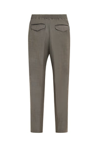 Pantalon de tailleur boutonné en laine - No color