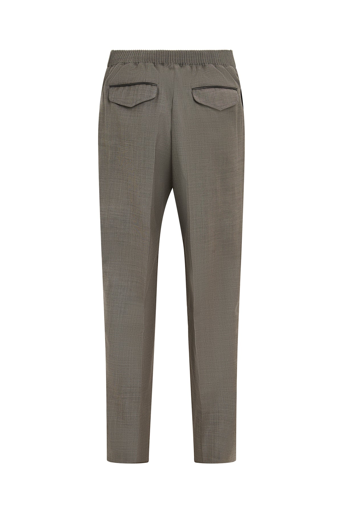 Pantalon de tailleur boutonné en laine - No color