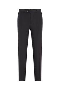 Pantalon de tailleur boutonné en laine - No color