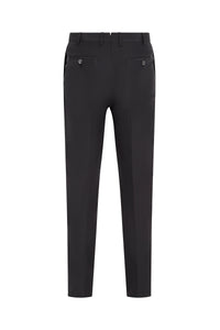 Pantalon de tailleur boutonné en laine - No color