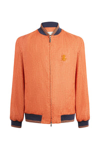 Bomber chiné en lin - Orange