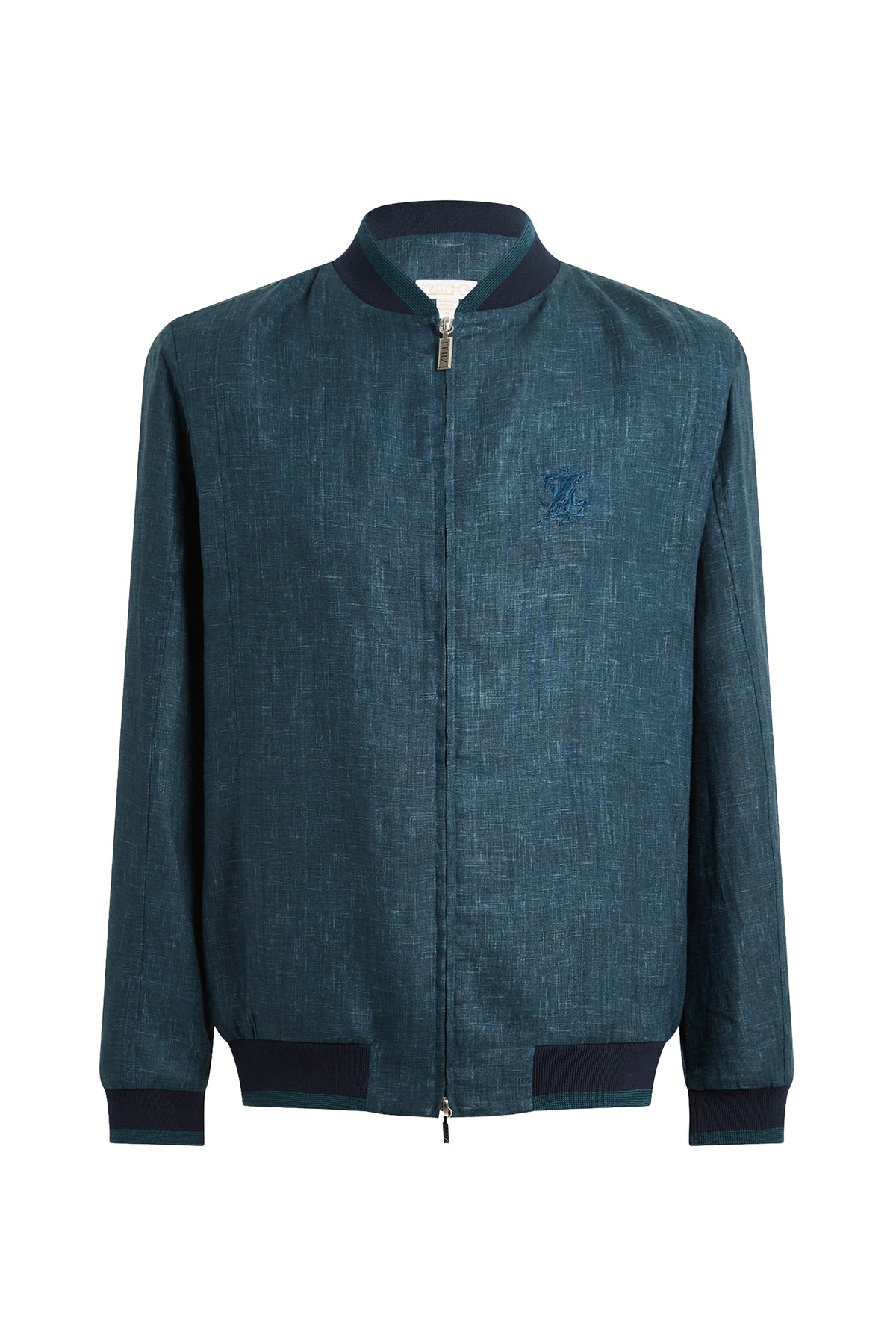 Bomber chiné en lin - Bleu