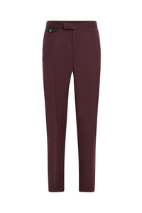 Pantalon de tailleur boutonné en laine - No color