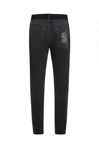 Pantalon tricoté en denim - Grey & Brown