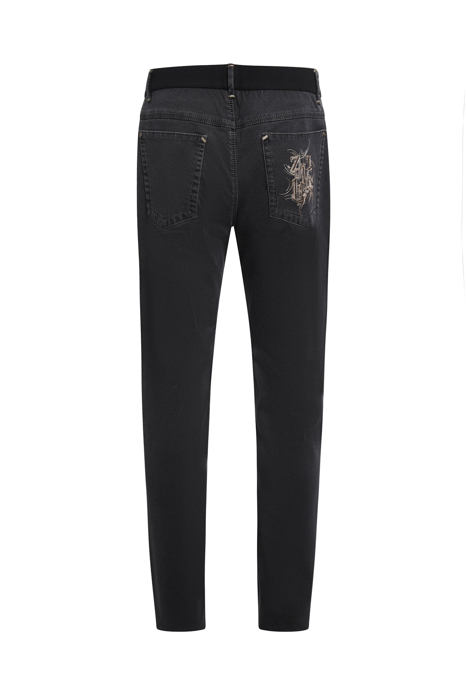 Pantalon tricoté en denim - Grey & Brown