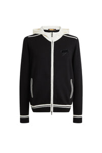 Gilet à capuche avec poches en laine - Black