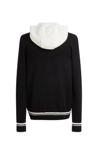 Gilet à capuche avec poches en laine - Black
