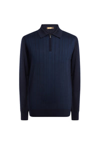 Pull à manches longues en laine - Dark Navy