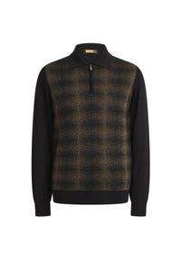 Pull à manches longues en cachemire et soie - Black