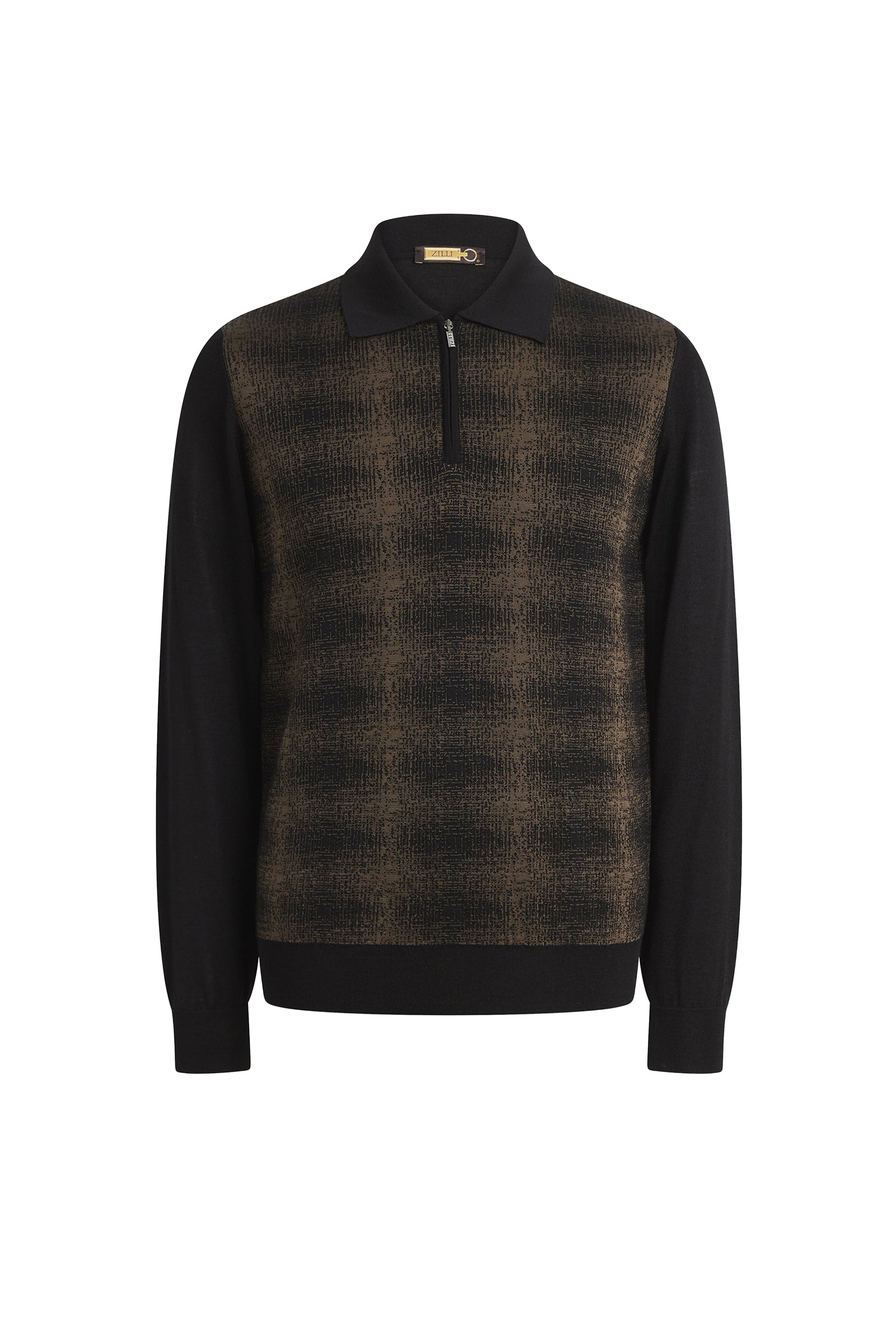 Pull à manches longues en cachemire et soie - Black