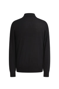 Pull à manches longues en cachemire et soie - Black