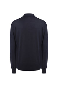 Pull à manches longues en cachemire et soie - Dark Navy