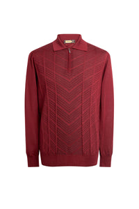 Long-sleeved cashmere and silk jumper - Rust