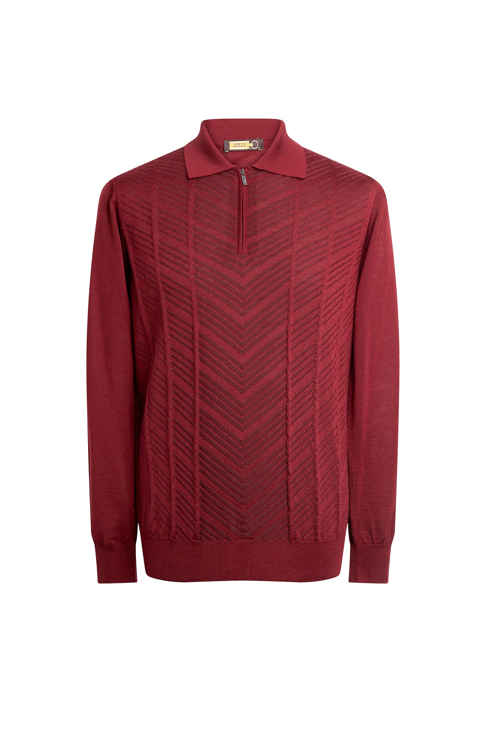 Long-sleeved cashmere and silk jumper - Rust