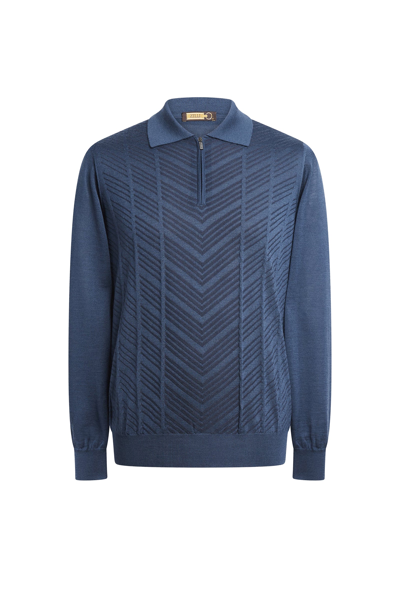 Pull à manches longues en cachemire et soie - Blue Abyss