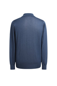 Pull à manches longues en cachemire et soie - Blue Abyss