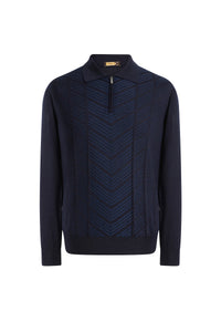 Pull à manches longues en cachemire et soie - Dark Navy