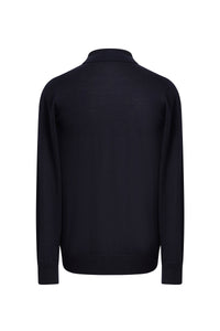 Pull à manches longues en cachemire et soie - Dark Navy