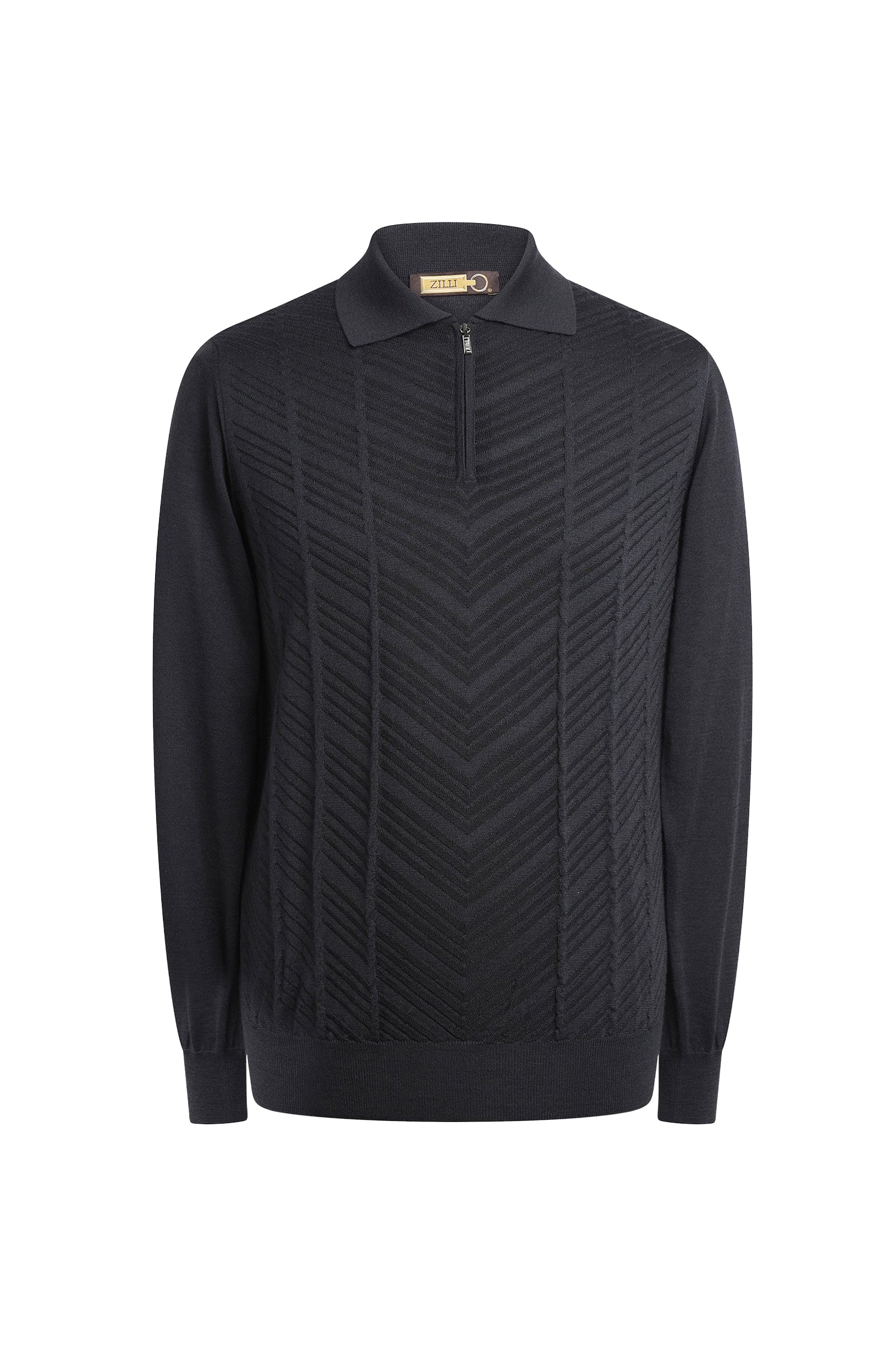 Long-sleeved cashmere and silk jumper - Grey Anthracite