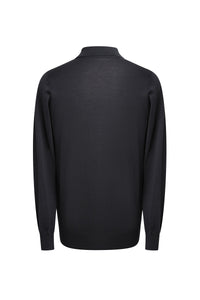 Long-sleeved cashmere and silk jumper - Grey Anthracite