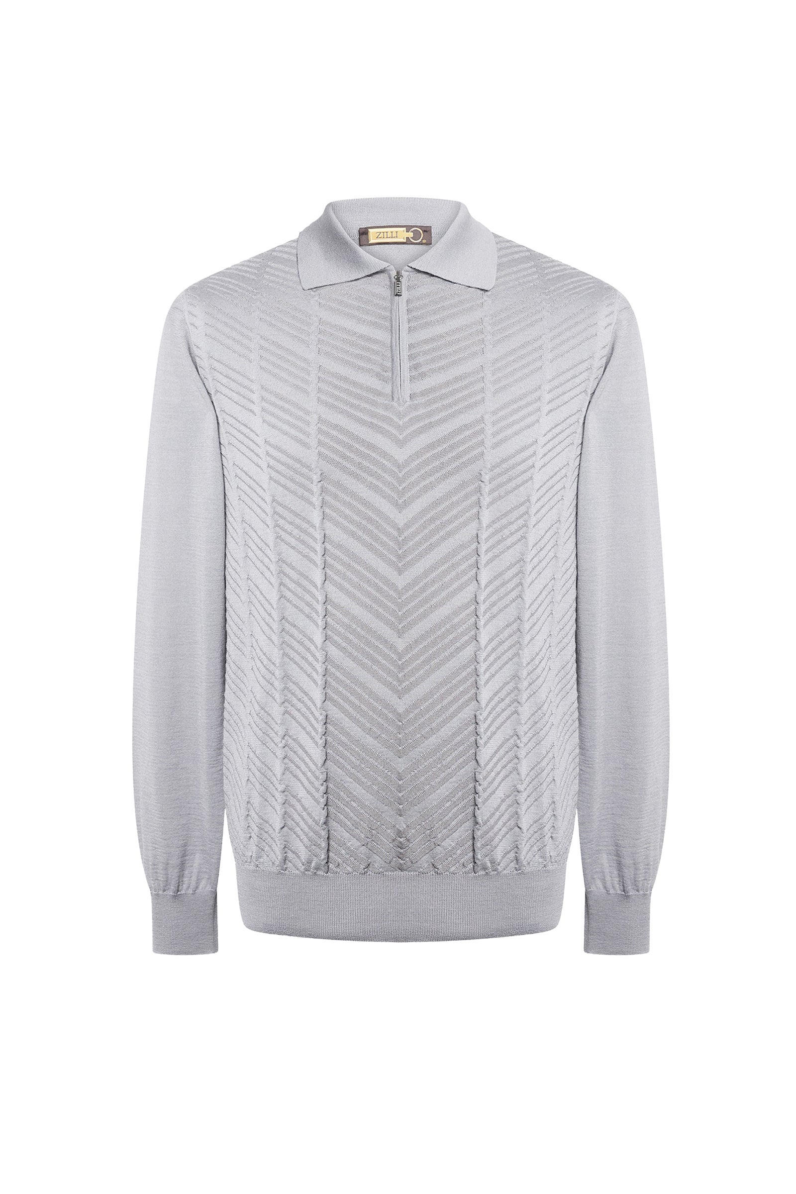 Pull à manches longues en cachemire et soie - Soft Grey