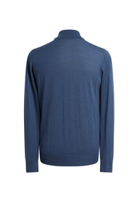 Pull à col montant en cachemire et soie - Blue Abyss