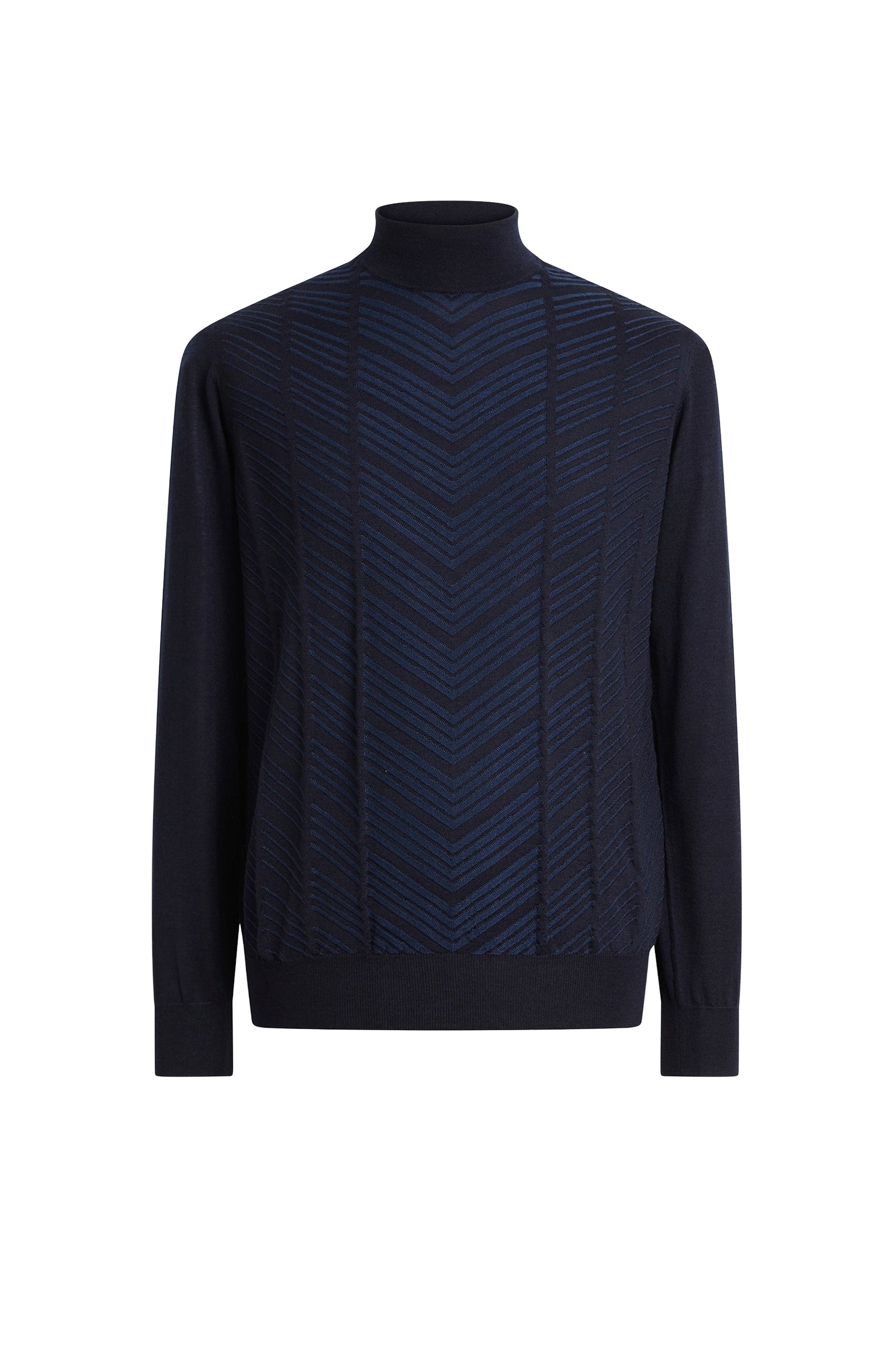 Pull à col montant en cachemire et soie - Dark Navy