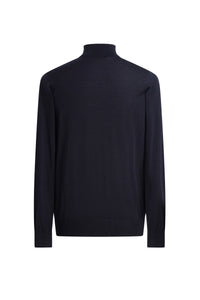 Pull à col montant en cachemire et soie - Dark Navy