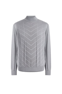 Pull à col montant en cachemire et soie - Soft Grey